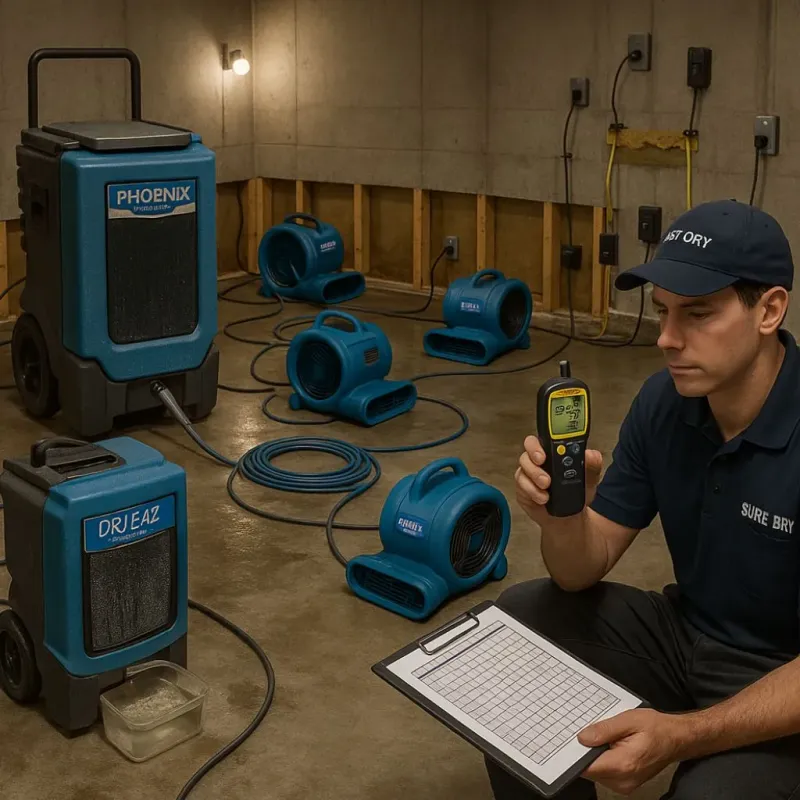 Structural Drying and Dehumidification process in Marlboro County, SC